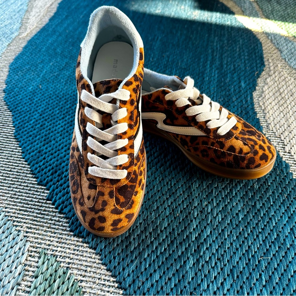 Madden Girl Giia Lace-Up Low-Top Sneakers Leopard Multi